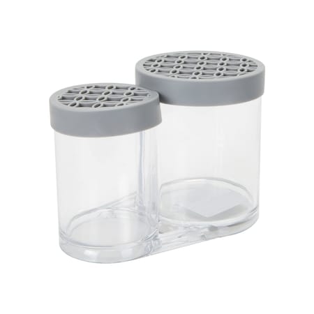 Simplify 2 Compartment Cosmetic Brush Holder in Grey 25952-GREY